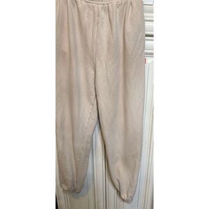 Bayse Men's Elastic Waist Stretch Pull On Jogger Sweatpants Cream Size Small